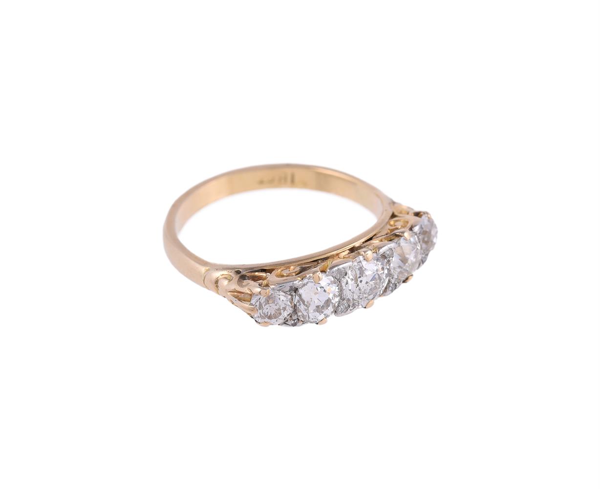 A FIVE STONE DIAMOND RING - Image 2 of 2