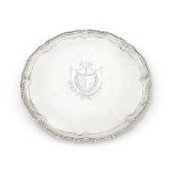 A GEORGE III IRISH SILVER SHAPED CIRCULAR SALVER