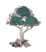 ANN O'DONNELL, TWO SILVER AND HARDSTONE TREE PENDANTS, LONDON 1977