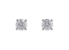 TIFFANY & CO., A PAIR OF DIAMOND EAR STUDS