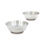 GEORG JENSEN, A PAIR OF DANISH SILVER COLOURED BOWLS