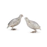 A PAIR OF SILVER MODELS OF GROUSE