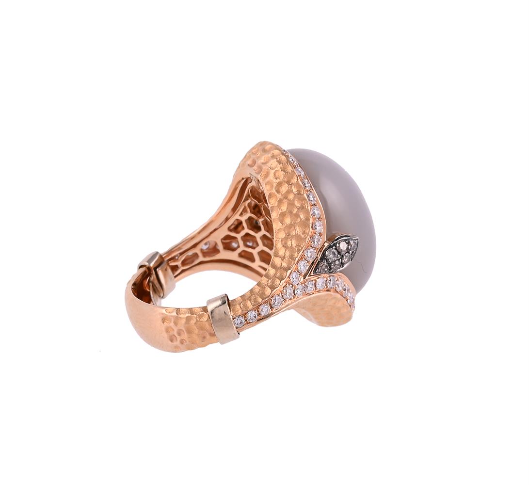 JACOB & CO., A MOONSTONE AND DIAMOND DRESS RING - Image 3 of 3