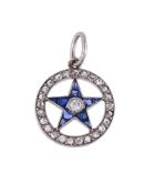 CARTIER, A 1930S FRENCH SAPPHIRE AND DIAMOND STAR PENDANT