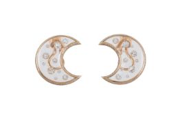 THEODOROS, A PAIR OF DIAMOND SET CRESCENT EARRINGS