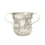 A GEORGE II SILVER TWIN HANDLED CUP