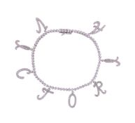 A DIAMOND SET 'VICTORIA' CHARM BRACELET