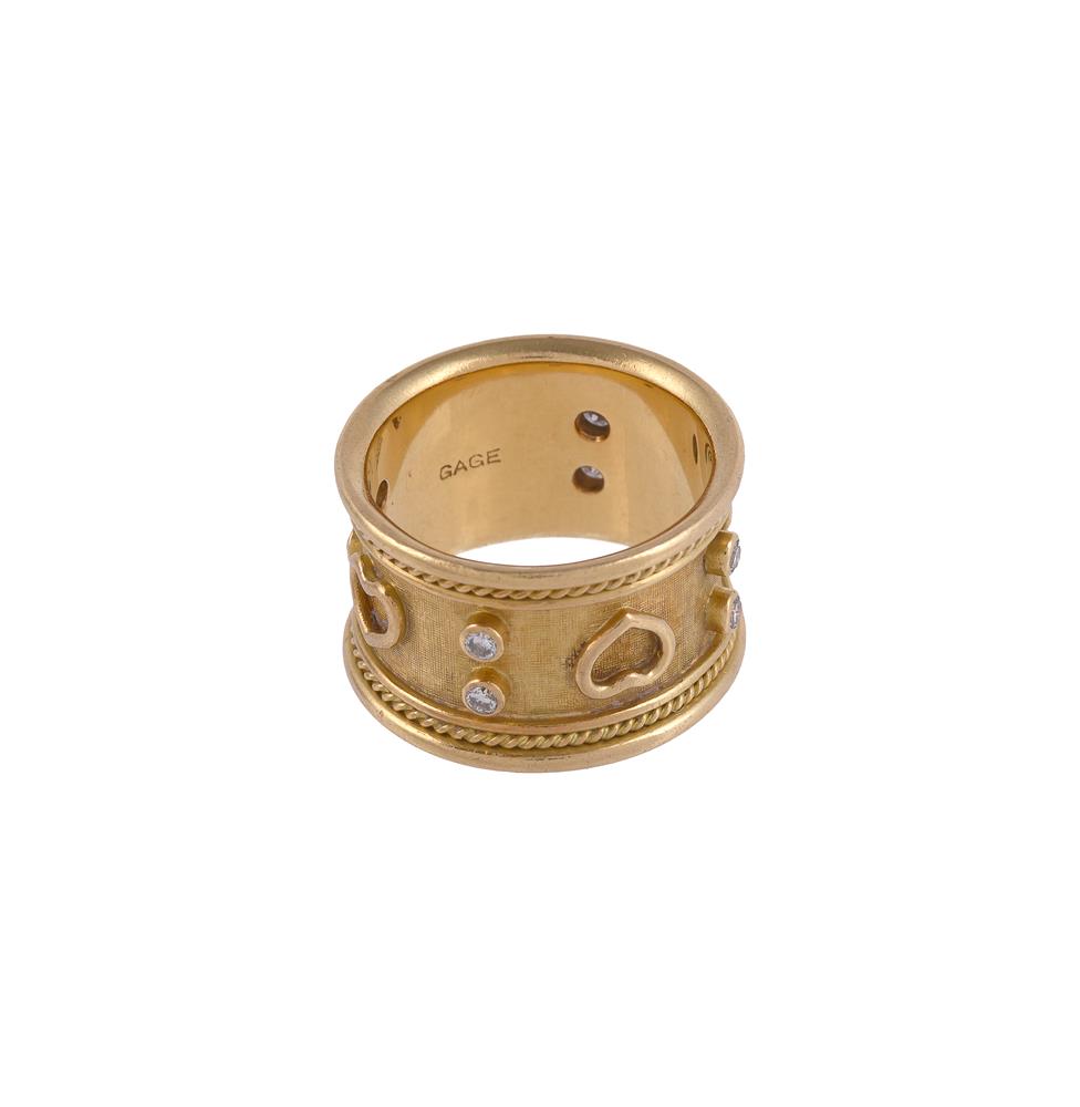 ELIZABETH GAGE, AN 18 CARAT GOLD AND DIAMOND RING, LONDON 1993 - Image 2 of 2