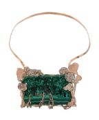 ANN O'DONNELL, A 9 CARAT GOLD AND MALACHITE ABSTRACT NECKLACE, LONDON 1977