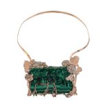 ANN O'DONNELL, A 9 CARAT GOLD AND MALACHITE ABSTRACT NECKLACE, LONDON 1977