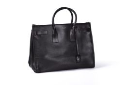 YVES SAINT LAURENT, SAC DE JOUR, A BROWN CALF LEATHER TOTE BAG