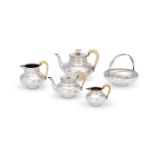 Y A DUTCH SILVER FOUR PIECE BALUSTER TEA AND COFFEE SET