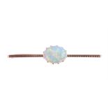 AN OPAL BAR BROOCH