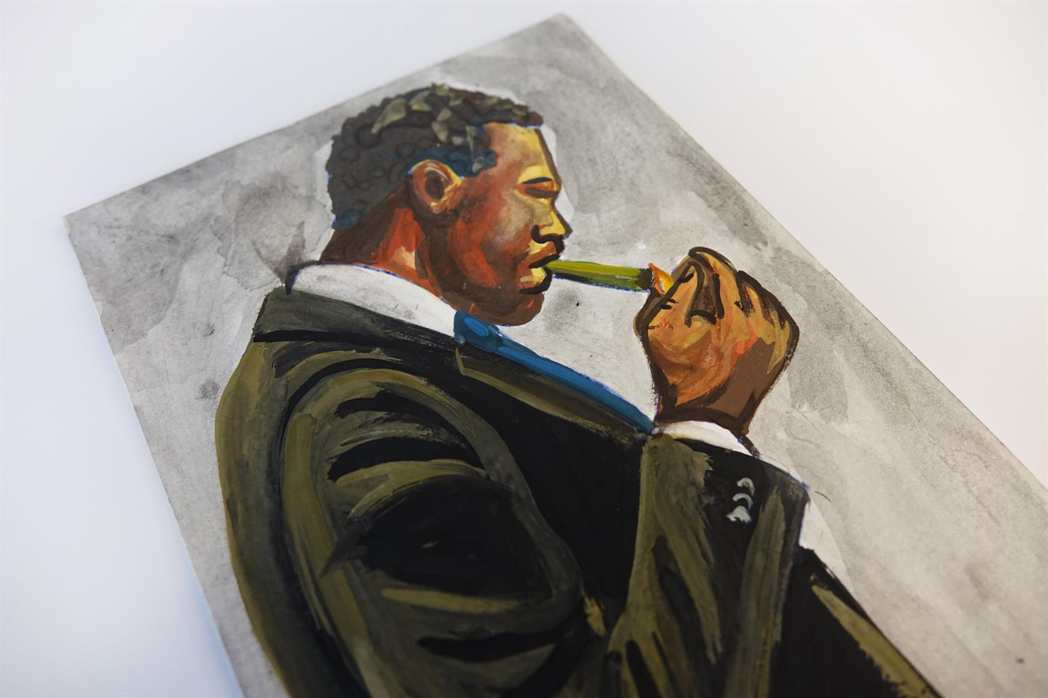 Luzamba M Zemba, Man With Cigar I, 2022 - Image 3 of 3