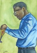 Luzamba M Zemba, Man With Glass Of..., 2022