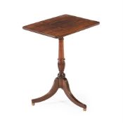 Y A REGENCY ROSEWOOD AND BRASS STRUNG TRIPOD WINE TABLE, IN THE MANNER OF GILLOWS, EARLY 19TH CENTUR