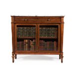 Y A GEORGE III ROSEWOOD, SATINWOOD CROSSBANDED AND MARBLE TOPPED PIER CABINET, CIRCA 1800