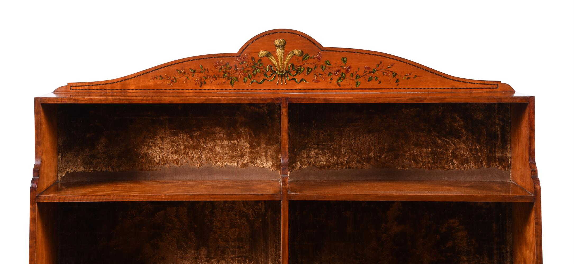 Y A GEORGE III SATINWOOD AND POLYCHROME PAINTED BOOKCASE, LATE 18TH/EARLY 19TH CENTURY - Image 3 of 6