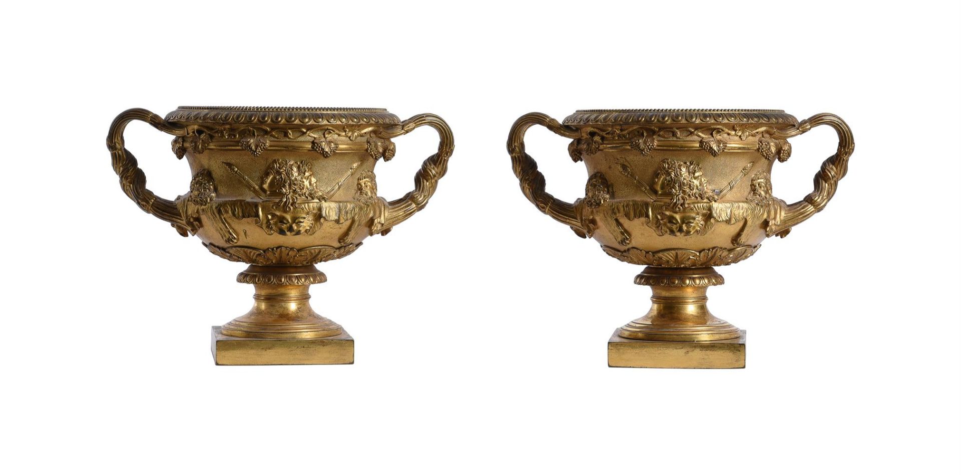 A PAIR OF GRAND TOUR ORMOLU WARWICK VASES, THIRD QUARTER OF THE 19TH CENTURY - Image 5 of 7