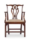 A GEORGE III MAHOGANY ARMCHAIR, CIRCA 1760