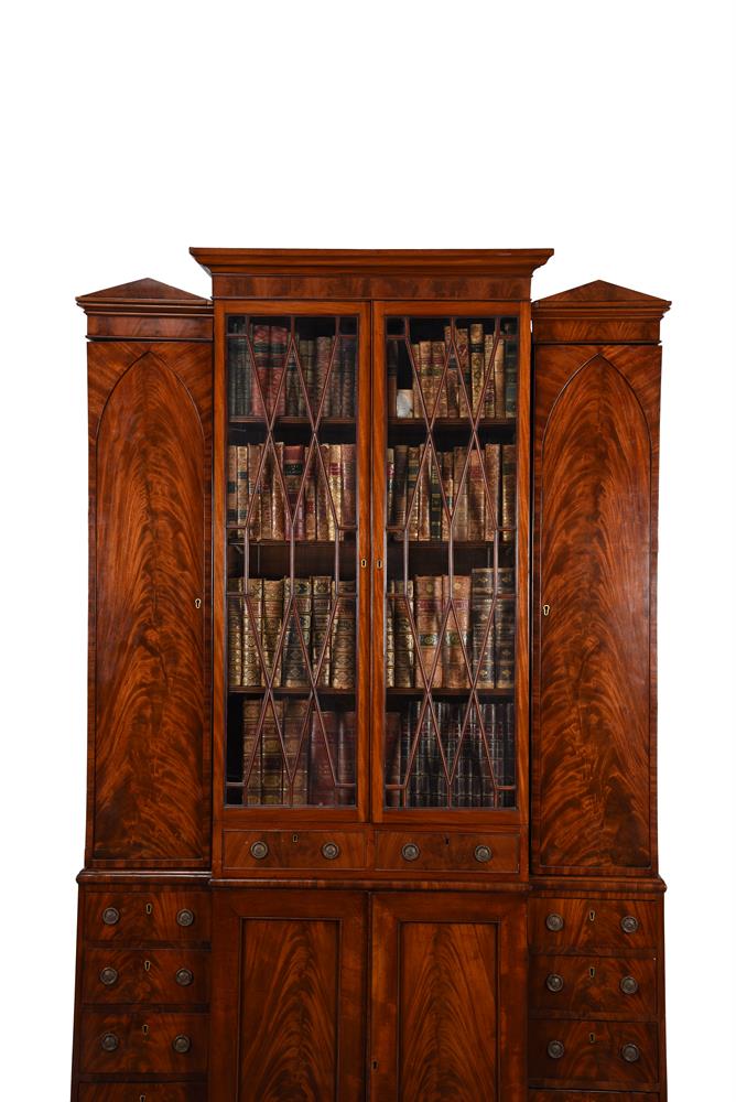 A FIGURED MAHOGANY LIBRARY BOOKCASE, CIRCA 1815 AND LATER - Image 2 of 3