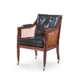 A REGENCY MAHOGANY LIBRARY ARMCHAIR, ATTRIBUTED TO GILLOWS, CIRCA 1815