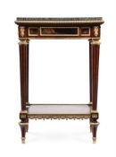 A FRENCH AMBOYNA AND ORMOLU MOUNTED CENTRE TABLE, BY HENRY DASSON, CIRCA 1881
