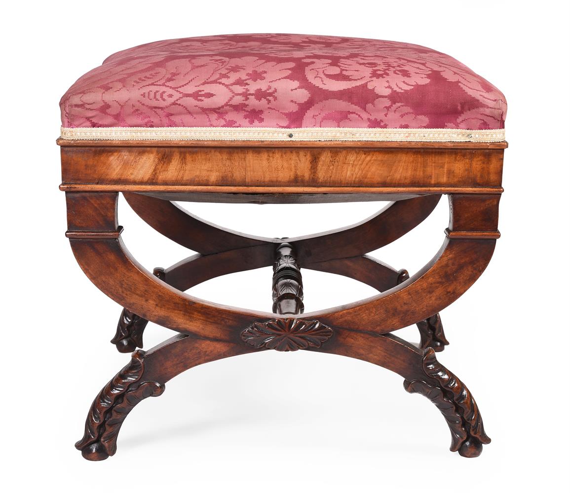 A REGENCY MAHOGANY X-FRAME STOOL, IN THE MANNER OF THOMAS HOPE, CIRCA 1815 - Image 2 of 3