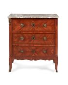 A LOUIS XV WALNUT AND SABICU COMMODE, STAMPED P A VEAUX, CIRCA 1770