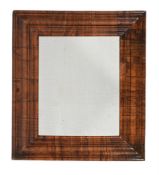 A WILLIAM & MARY FIGURED WALNUT CUSHION FRAMED MIRRORCIRCA 169047cm high