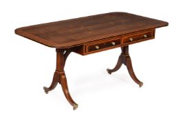 Y A GEORGE III ROSEWOOD AND LINE INLAID SOFA TABLE, ATTRIBUTED TO GILLOWS, CIRCA 1800