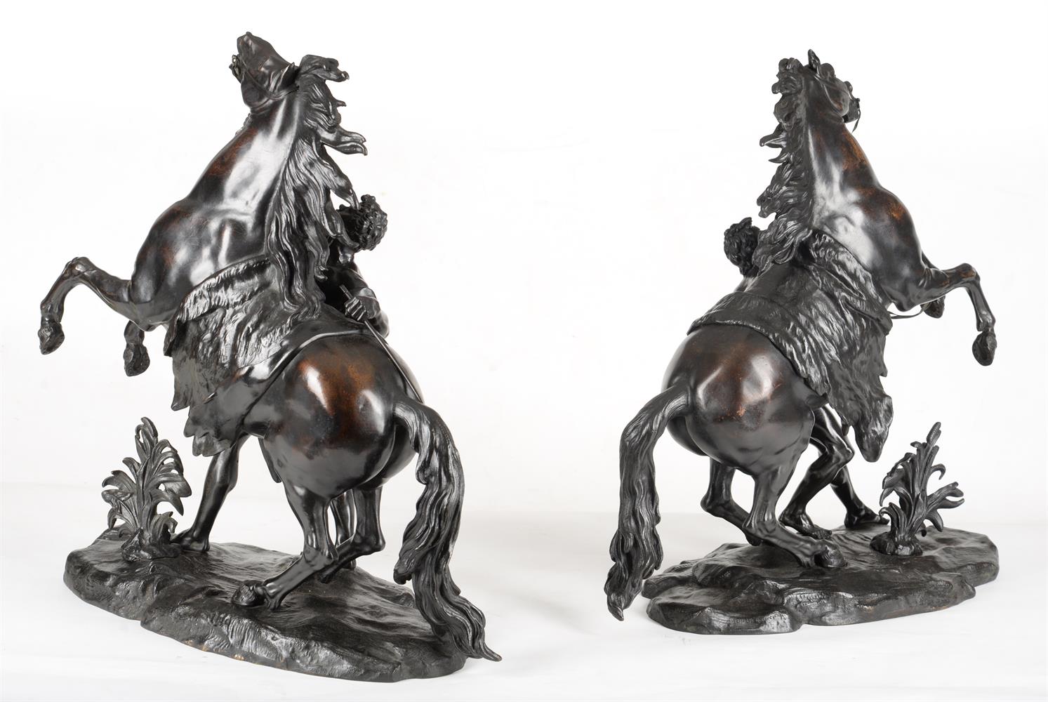 AFTER COUSTOU, A LARGE PAIR OF BRONZE MARLY HORSES, FRENCH, LATE 19TH CENTURY - Image 6 of 6