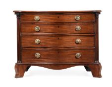 A GEORGE III MAHOGANY SERPENTINE COMMODE, LATE 18TH CENTURY