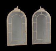 A PAIR OF PAINTED WALL MIRRORSIN THE MANNER OF DESIGNS BY ROBERT ADAM