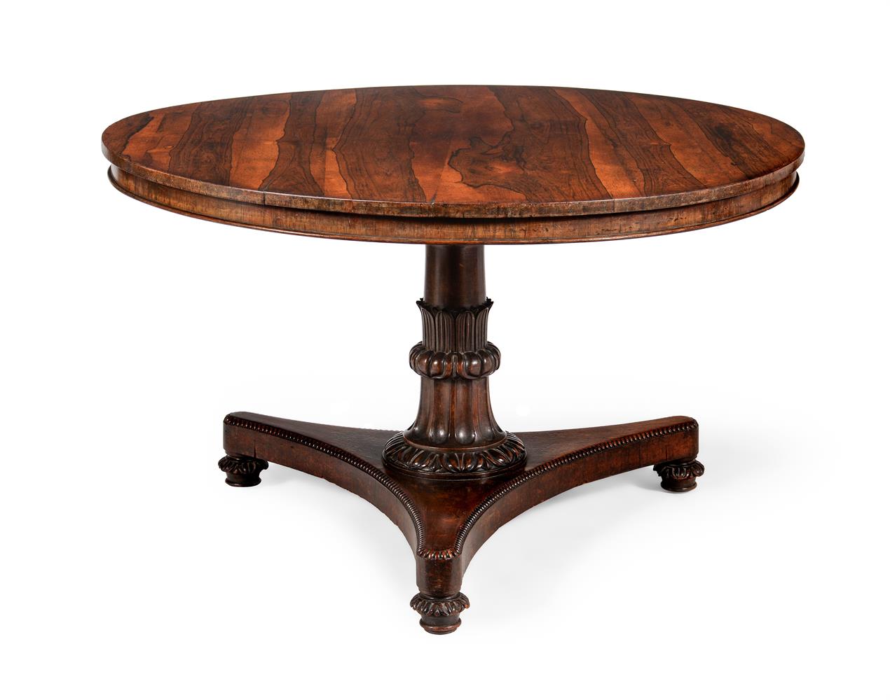 Y A WILLIAM IV ROSEWOOD CENTRE TABLE, CIRCA 1830