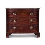 A LATE GEORGE III MAHOGANY AND 'PLUM PUDDING' MAHOGANY COMMODE, CIRCA 1810