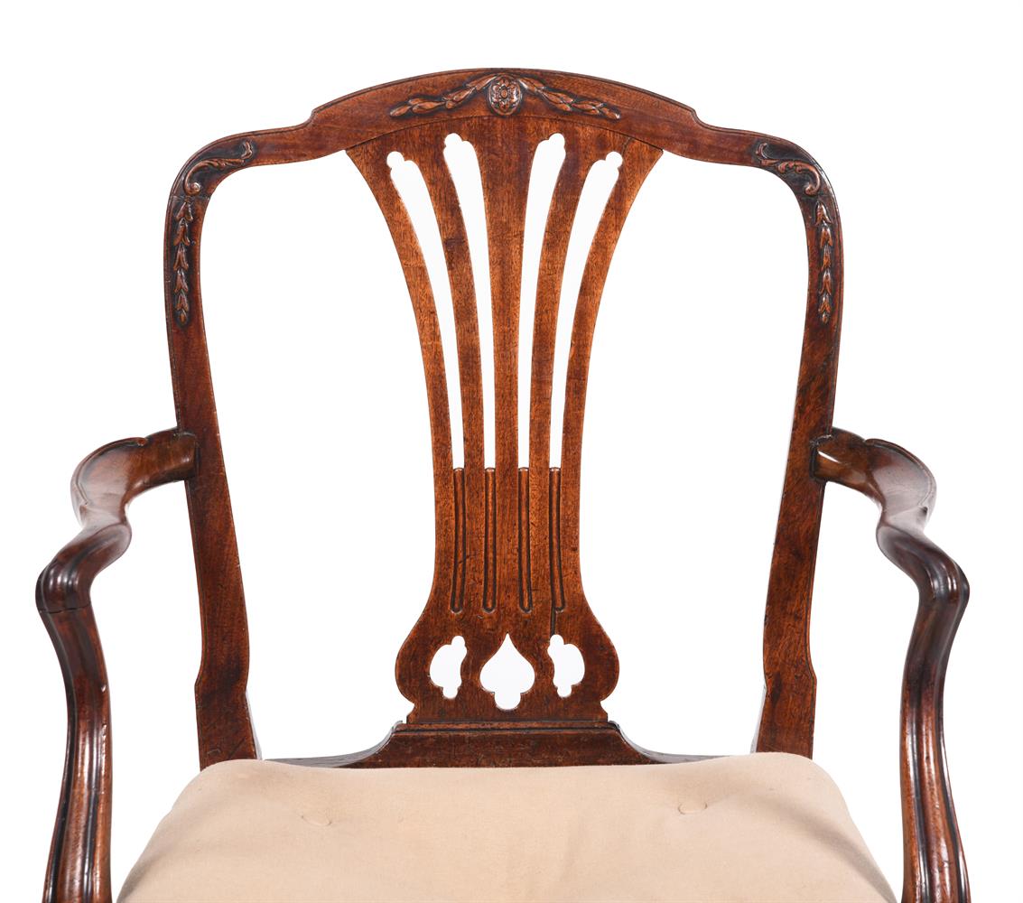 A GEORGE III MAHOGANY ARMCHAIR, AFTER A DESIGN BY GEORGE HEPPLEWHITE - Image 3 of 5