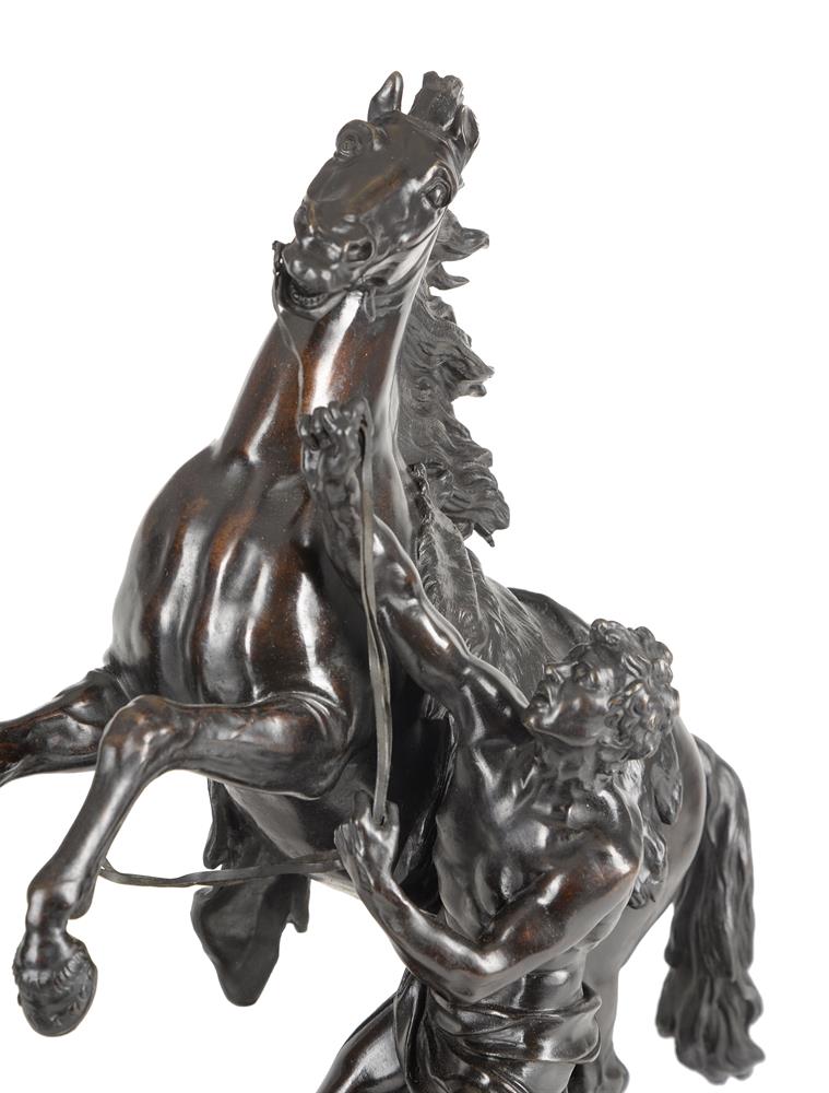 AFTER COUSTOU, A LARGE PAIR OF BRONZE MARLY HORSES, FRENCH, LATE 19TH CENTURY - Image 2 of 6