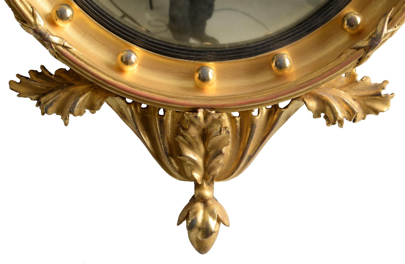 A REGENCY GILTWOOD CONVEX WALL MIRROR, CIRCA 1815 - Image 3 of 3