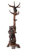 A SWISS 'BLACK FOREST' BEAR HALL STAND, 19TH OR EARLY 20TH CENTURY