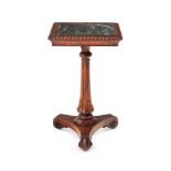 Y A GEORGE IV ROSEWOOD AND MARBLE PEDESTAL TABLE, CIRCA 1825