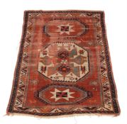 A CAUCASIAN RUG, PROBABLY LORI PAMBAK, approximately 227 x 172cm