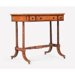 Y A REGENCY BURR WALNUT AND CALAMANDER WRITING AND GAMES TABLE, CIRCA 1820