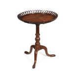 A MAHOGANY TRIPOD TABLE WITH 'BASKET' TOP, IN GEORGE III STYLE, MID 18TH CENTURY AND LATER