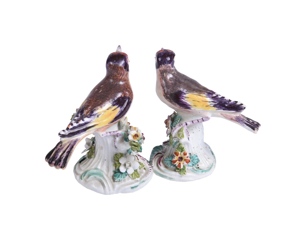 A PAIR OF DERBY PORCELAIN MODELS OF GOLDFINCHES, CIRCA 1760-65 - Image 2 of 4