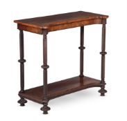 Y A GEORGE IV MAHOGANY AND ROSEWOOD CROSSBANDED SIDE TABLE, CIRCA 1830