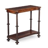 Y A GEORGE IV MAHOGANY AND ROSEWOOD CROSSBANDED SIDE TABLE, CIRCA 1830