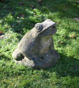 A COMPOSITION STONE FROG FOUNTAIN ORNAMENT, 20TH CENTURY
