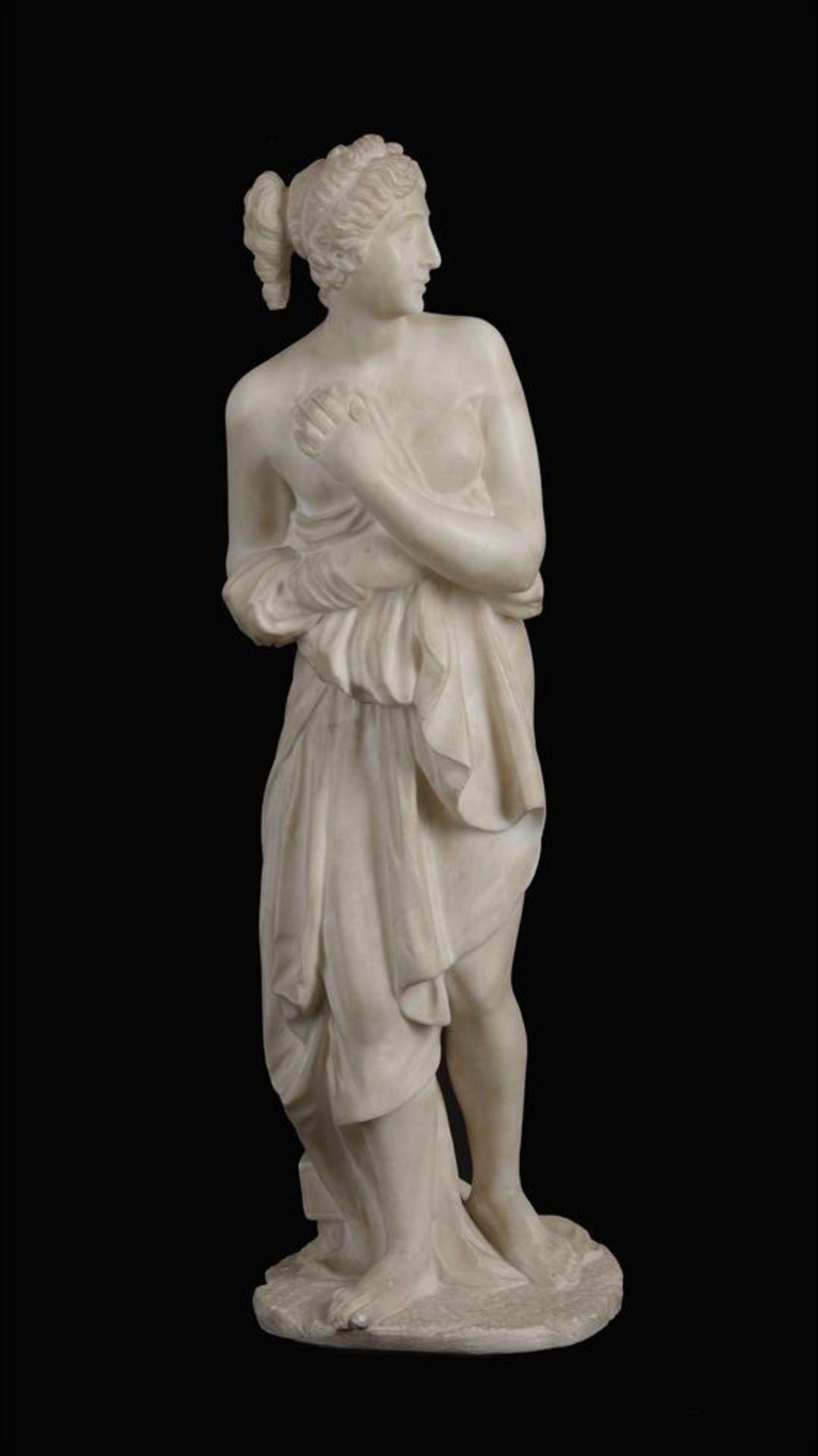 AFTER ANTONIO CANOVA (ITALIAN, 1757-1822), A MARBLE FIGURE 'VENUS ITALICA'