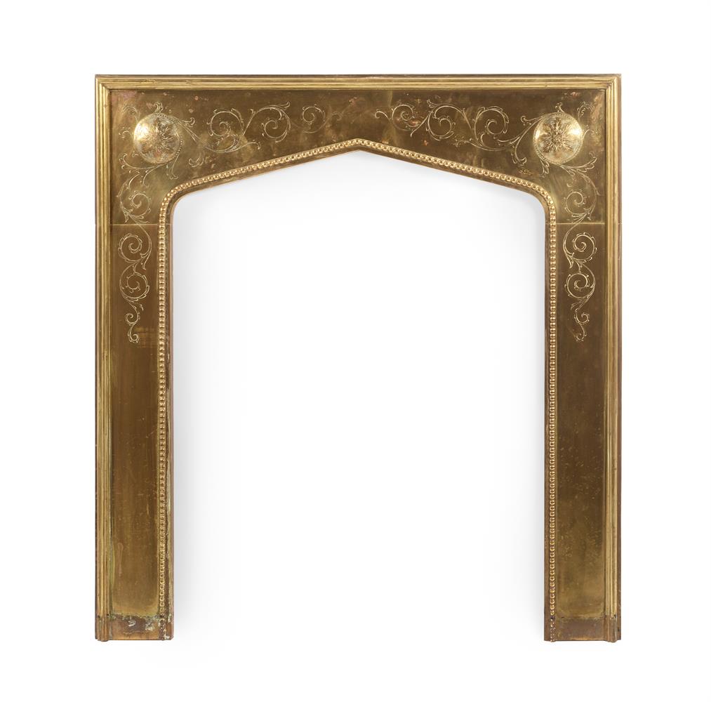 A GEORGE III BRASS FIRE SURROUND, POSSIBLY DUBLIN, LATE 18TH CENTURY